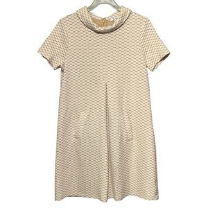 Tyler Boe Kim Dress Small Beige Tan Cowl Neck Pleated A-Line Mini Women’s
